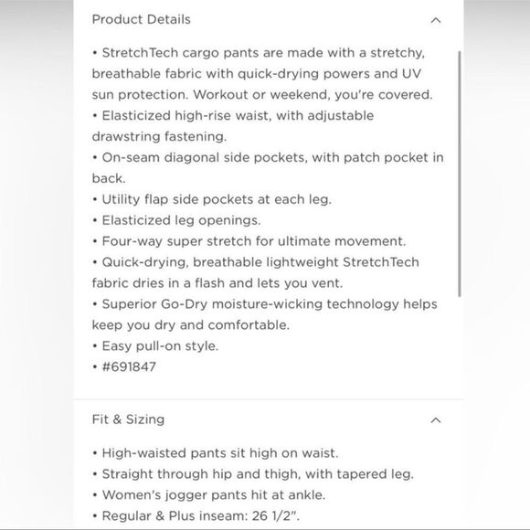 Old Navy High-Waisted StretchTech Cargo Jogger Pants NEW Plus Size 2X - Picture 6 of 8